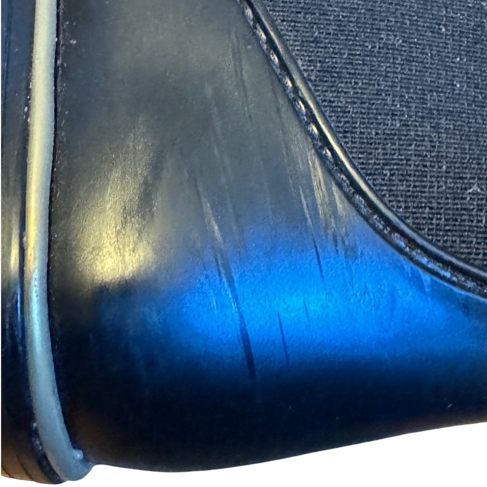 Kate Spade NY Sedgwic Chelsea Black Ankle Rain Rubber Boots Gold Trim Size 8 - Picture 11 of 12
